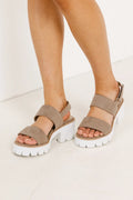 Platform sandals in taupe 