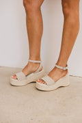 Pascha Wedge Sandal in Sand - FINAL SALE