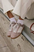 White Faux Leather Stripes