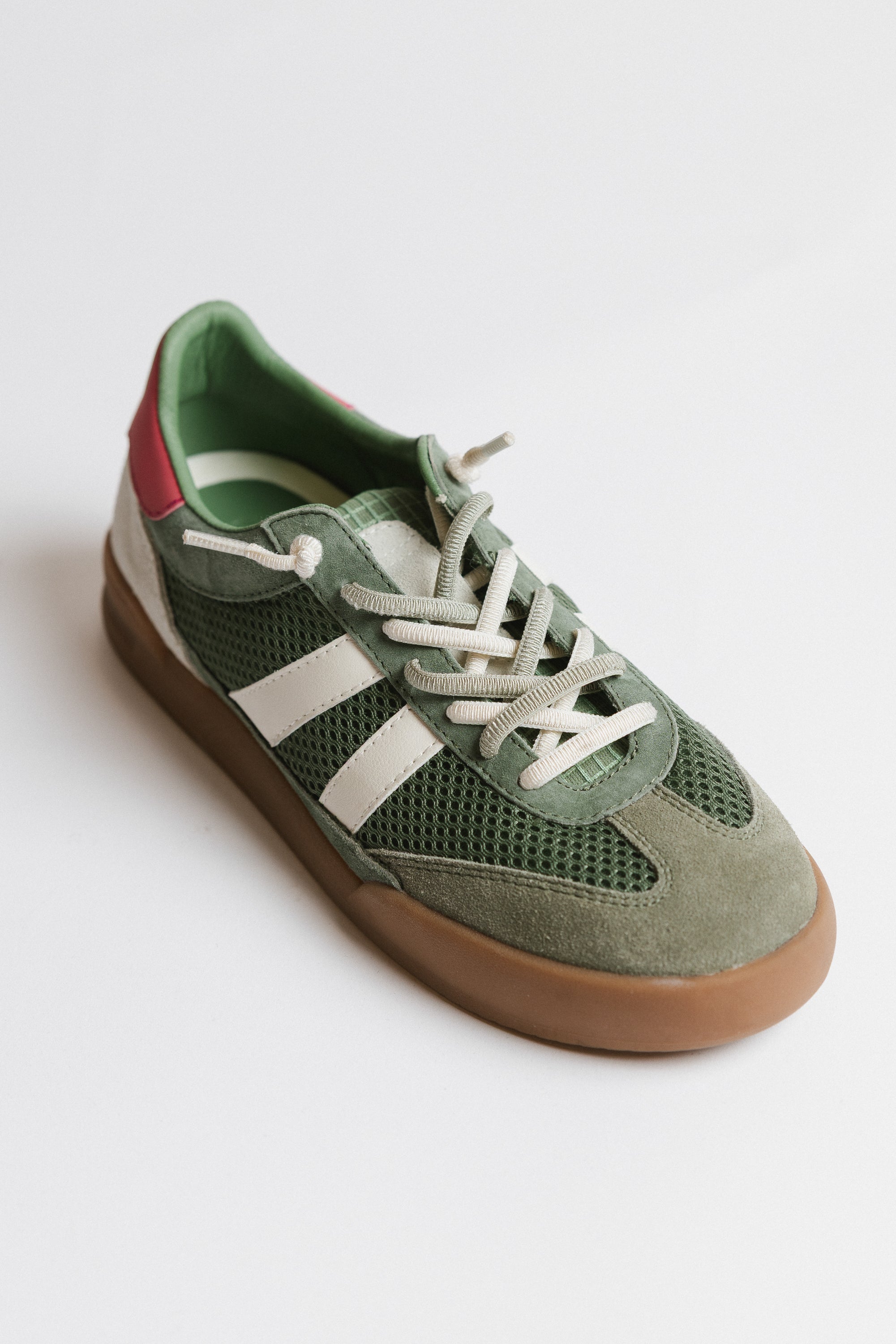 green and pink shoe
