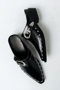 Tessa Western Mule in Black