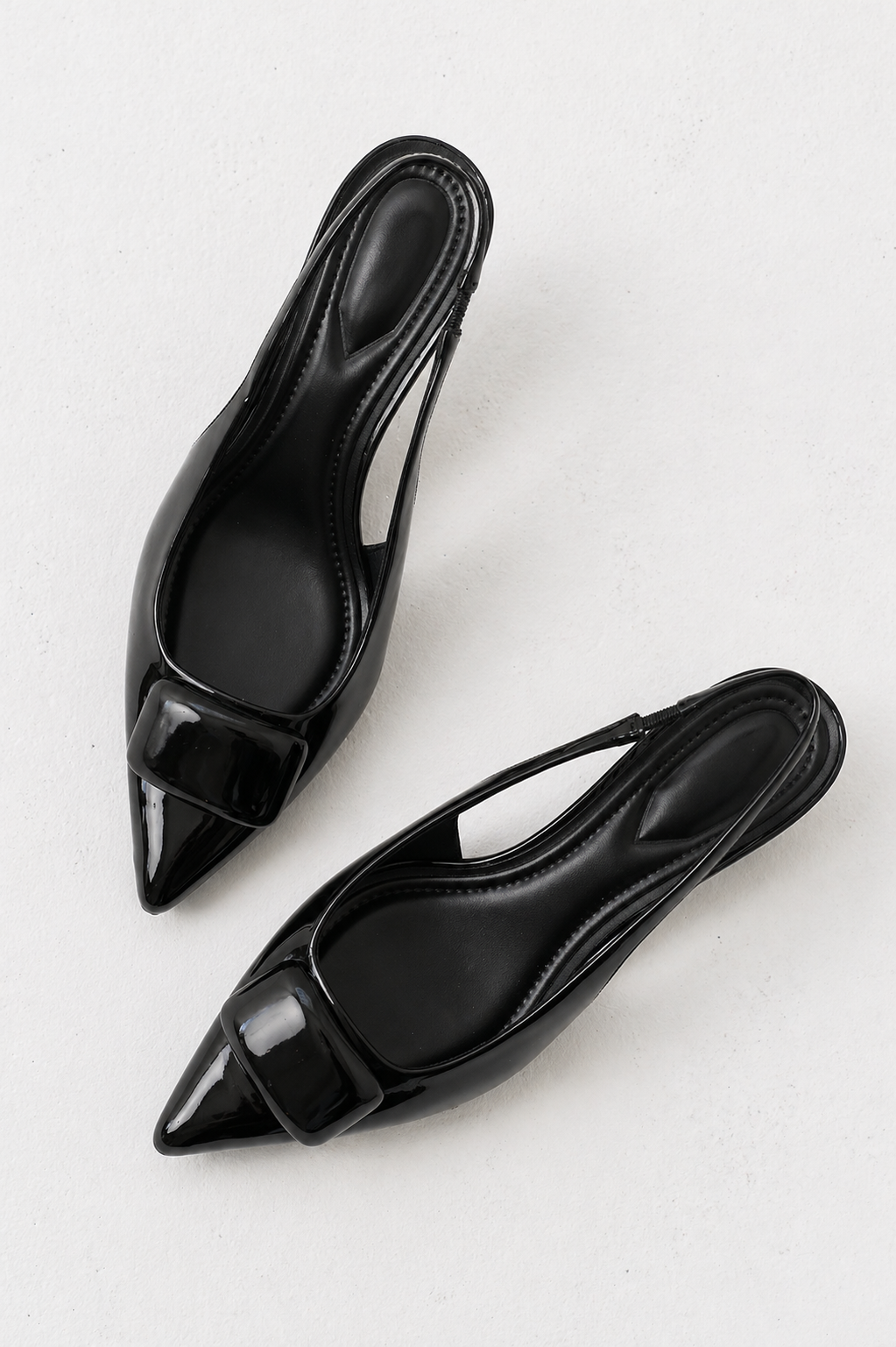 Nena Slingback Heels in Black - FINAL SALE