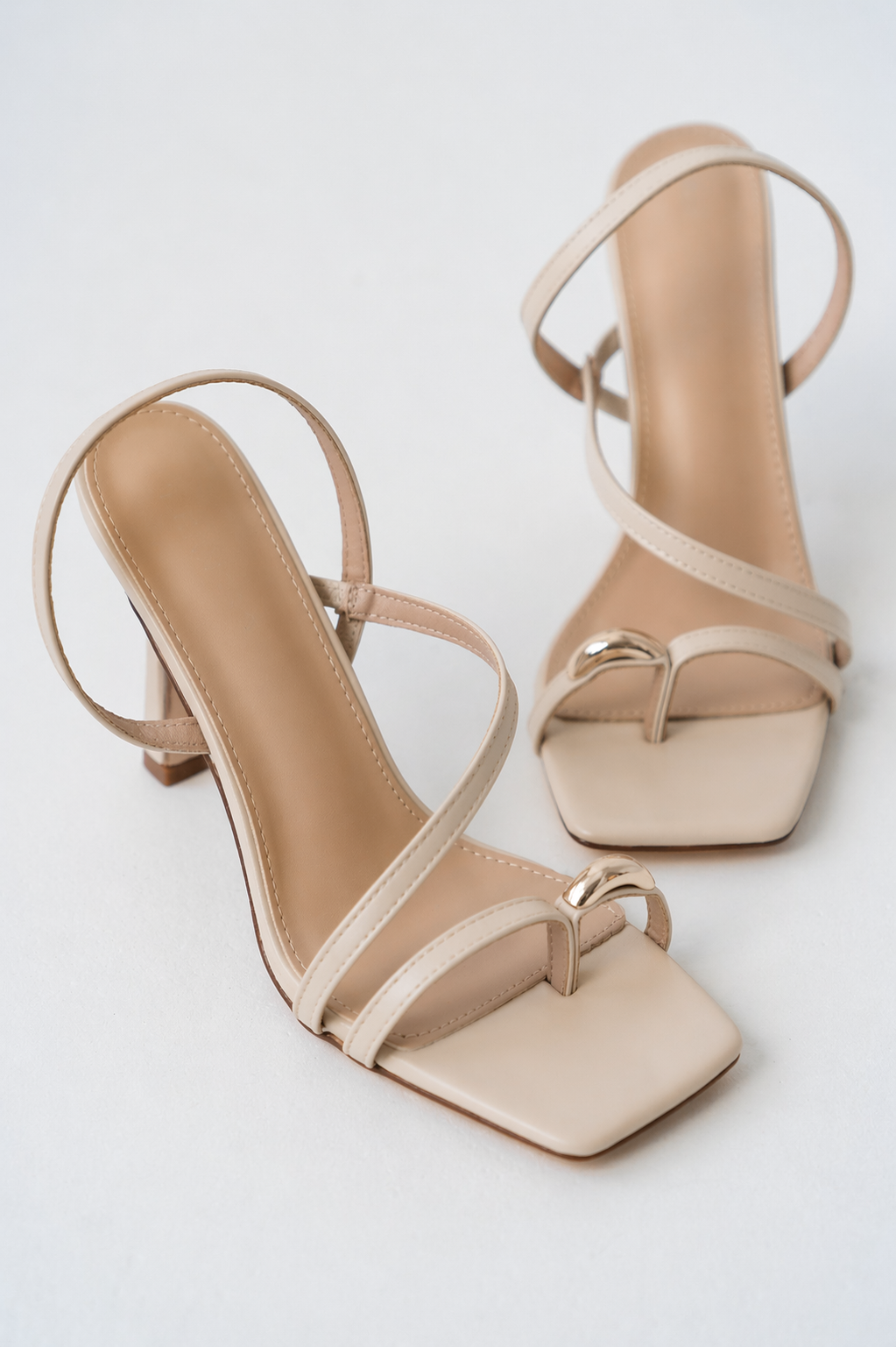 Heather Strappy Heels in Beige