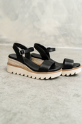 Ophidia Wedge Sandal in Black
